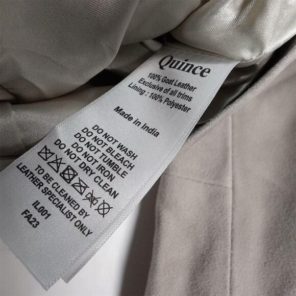 Quince Women's Size XS Biker Jacket Sand Tan 100% Suede Zip Casual NWT - Picture 10 of 13